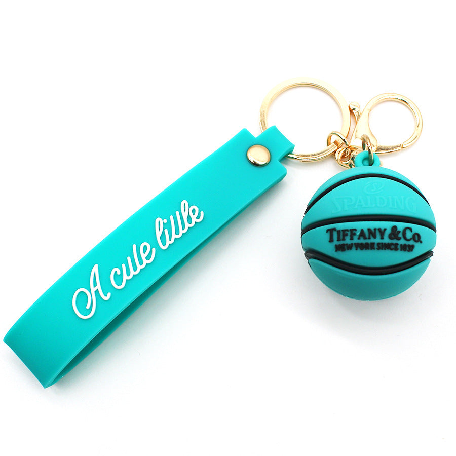 Wholesale PVC Soft Rubber Cartoon Standing Basketball Keychain